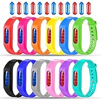 Mosquito Repellent Bracelets 12 Pack, Individually Wrapped Mosquito Repellent Bands for Kids Adults, Waterproof Mosquito Repellent Wristbands Indoor Outdoor Protection UP to 720Hrs (12 Extra Refills)
