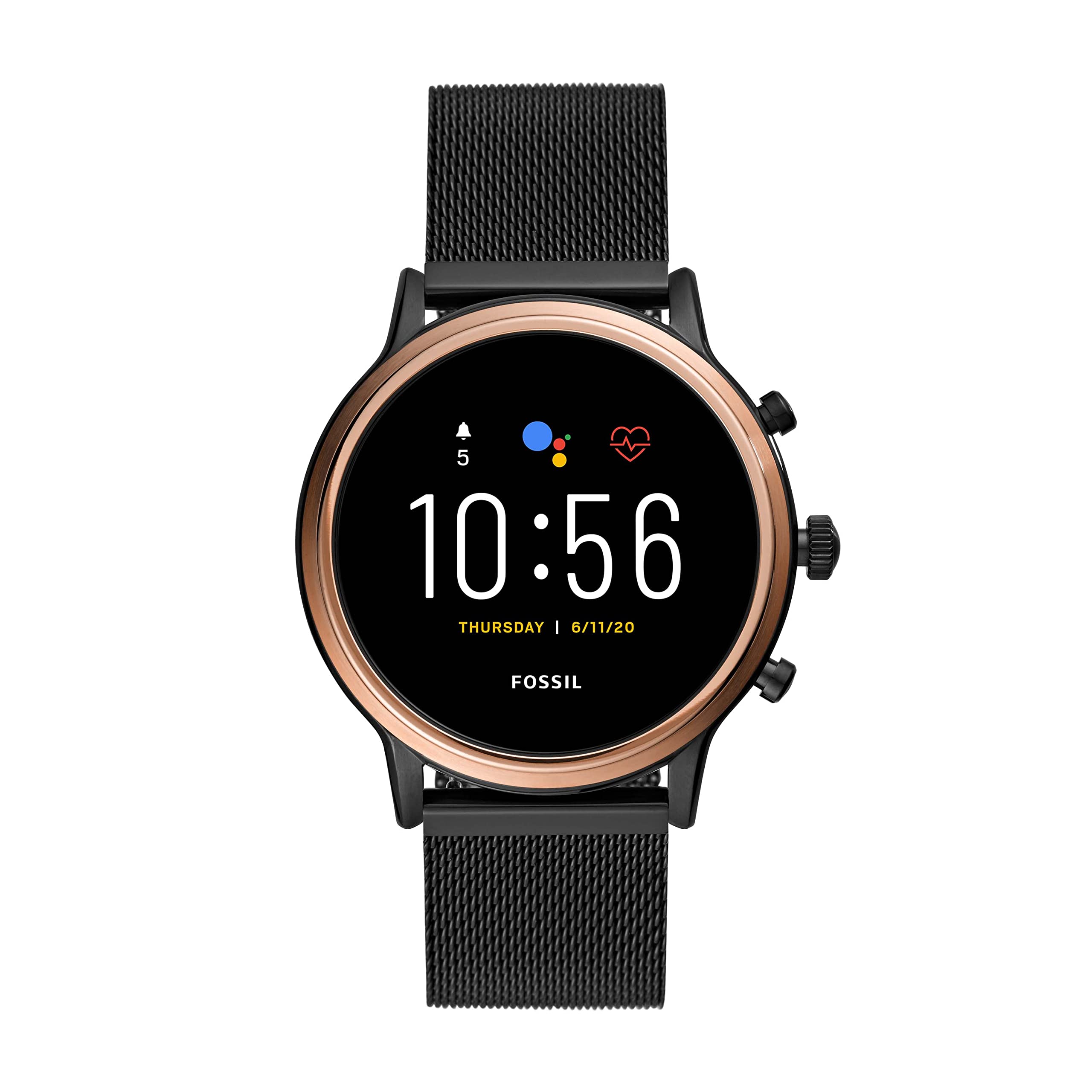 Fossil Gen 5 Julianna Stainless Steel Touchscreen Smartwatch with Speaker, Heart Rate, GPS, Contactless Payments, and Smartphone Notifications