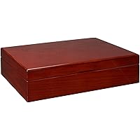 Diplomat Mahogany Wood Twelve (12) Watch Storage Case with Soft Microfiber Charcoal Suede Interior