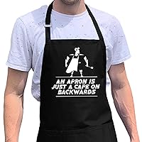 An Apron is Just A Cape Funny Apron | BBQ Gifts for Men | One Size Fit & Pockets BBQ Apron | Mens Aprons for Grilling