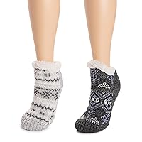 MUK LUKS Women's Shortie Cabin Sock (2 Pair Pack)