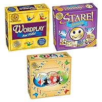 Wordplay for Kids + Stare Junior + Up 4 Grabs = Fun Board Games for Kids and Family Bundle