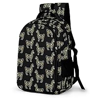 Llama Skull Laptop Backpack Durable Computer Shoulder Bag Business Work Bag Camping Travel Daypack
