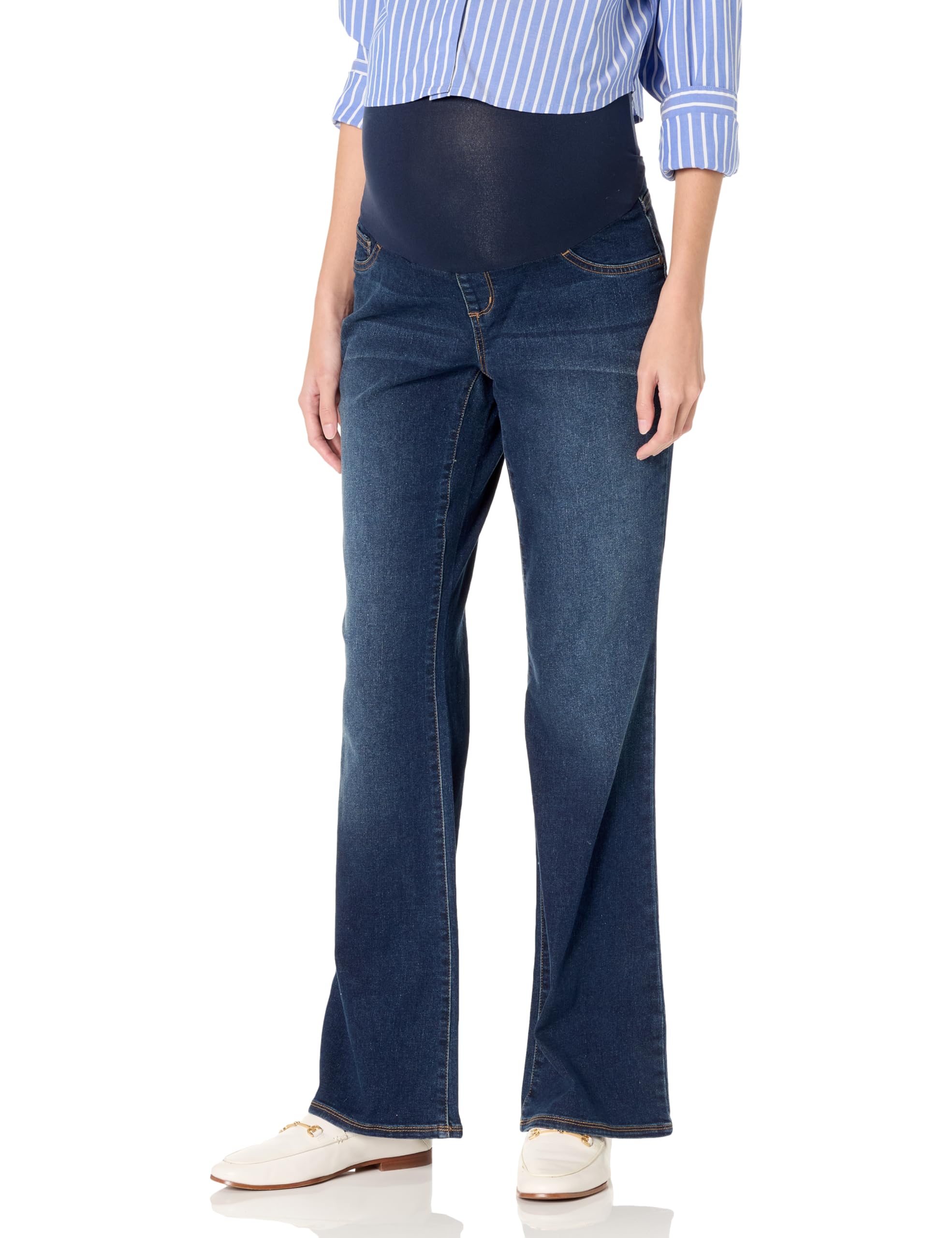 Motherhood Maternity Women's Indigo Blue Over The Belly Classic Bootcut Denim Jeans