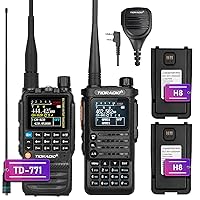 TIDRADIO (2gen) TD-H8 GMRS Radio with 2pcs Battery,MIC Speaker,TD-771 Antenna and TD-H3 GMRS Multi-Band Receiving Long Range Walkie Talkies