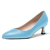 WAYDERNS Womens Slip On Solid Office Dress Matte Round Toe Kitten Low Heel Pumps Shoes 2 Inch