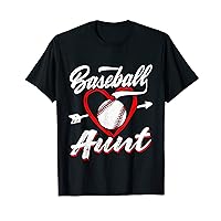 Vintage Heart Aunt Baseball Lover Retirement Mother's Day T-Shirt