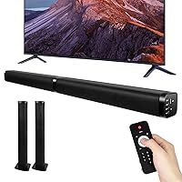 TV Soundbars Speaker with Bluetooth 40W Home Theater Audio Speaker System for TV Sound bar, 2 in 1 Wall Mountable 35inch Separable Speakers