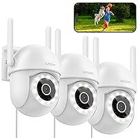4MP Security Camera Outdoor 3 Pack, 2.5K Camera Wireless for Home Security Outside with Color Night Vision, 360° PTZ Home Camera with AI Motion Detection, Siren & 2-Way Talk (No Monthly Fee)