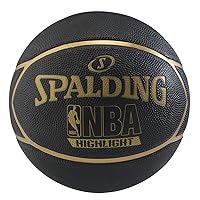 Spalding Fast S Highlight Rubber Basketball Size-7 (Black/Gold)