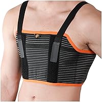 Armor Adult Unisex Chest Support Brace with 2 Metal Inserts to Stabilize the Thorax after Open Heart Surgery, Thoracic Procedure, or Fractures of the Sternum or Rib Cage, Black Color, Size Medium, for Men and Women