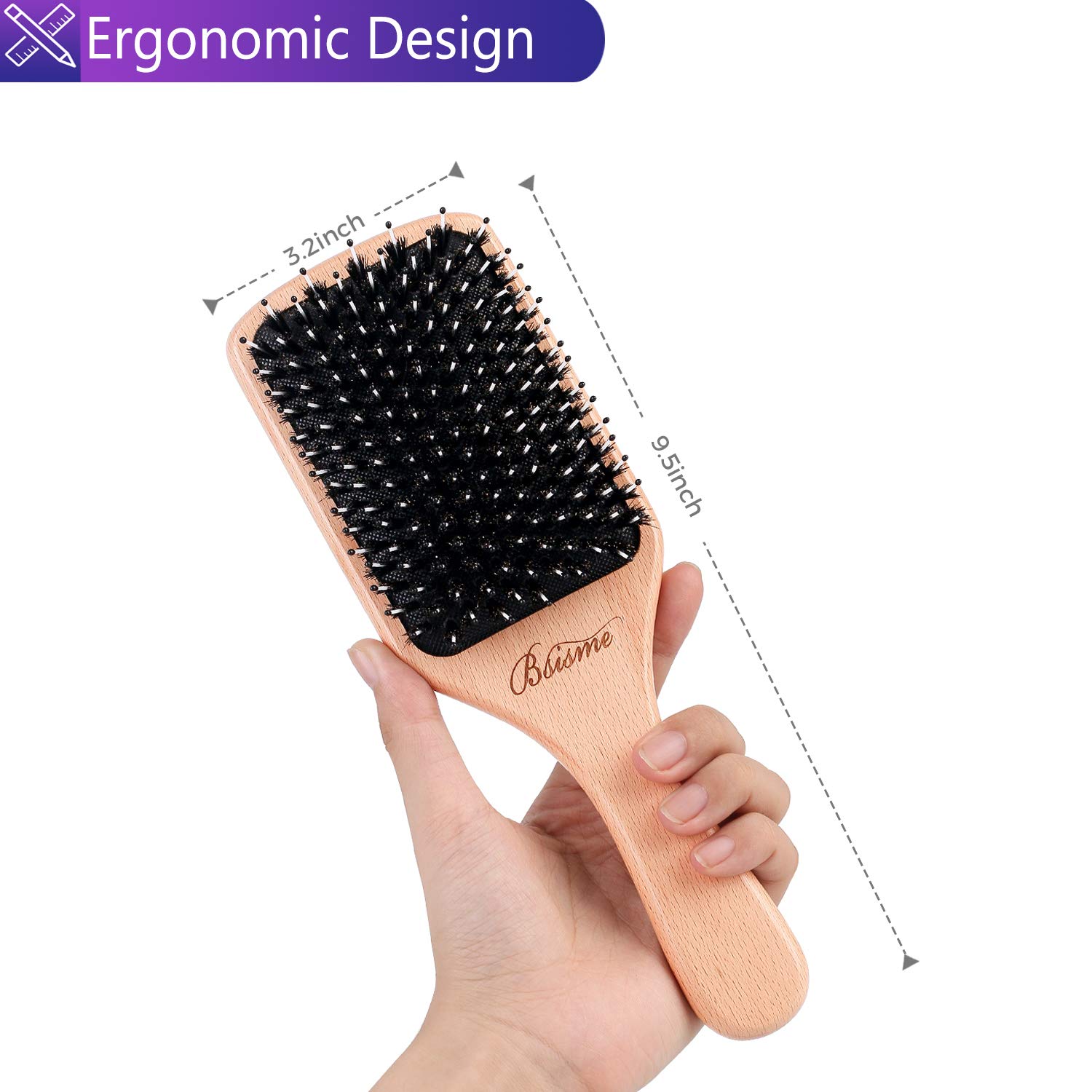 Mua Bsisme Hair Brush-Boar Bristle Hairbrush with Detangling Pins Wooden  Paddle Detangler Hairbrush for Women Men Reduce Frizz Dry Restore Natural  Shine trên Amazon Mỹ chính hãng 2023 | Fado