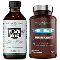 Black Seed OIl and Hair Growth Supplement - Duo to boost Hair grow and strong, stop thinning and shedding hair, stop hair loss, food for your hair, grow healthy hair, thick and shiny hair