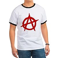 CafePress Anarchist 1 (Red) T Shirt Men's Ringer Vintage Graphic T-Shirt