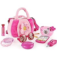 Toddler Purse My First Purse with Pretend Play Set for Princess 9 PCS, Pink