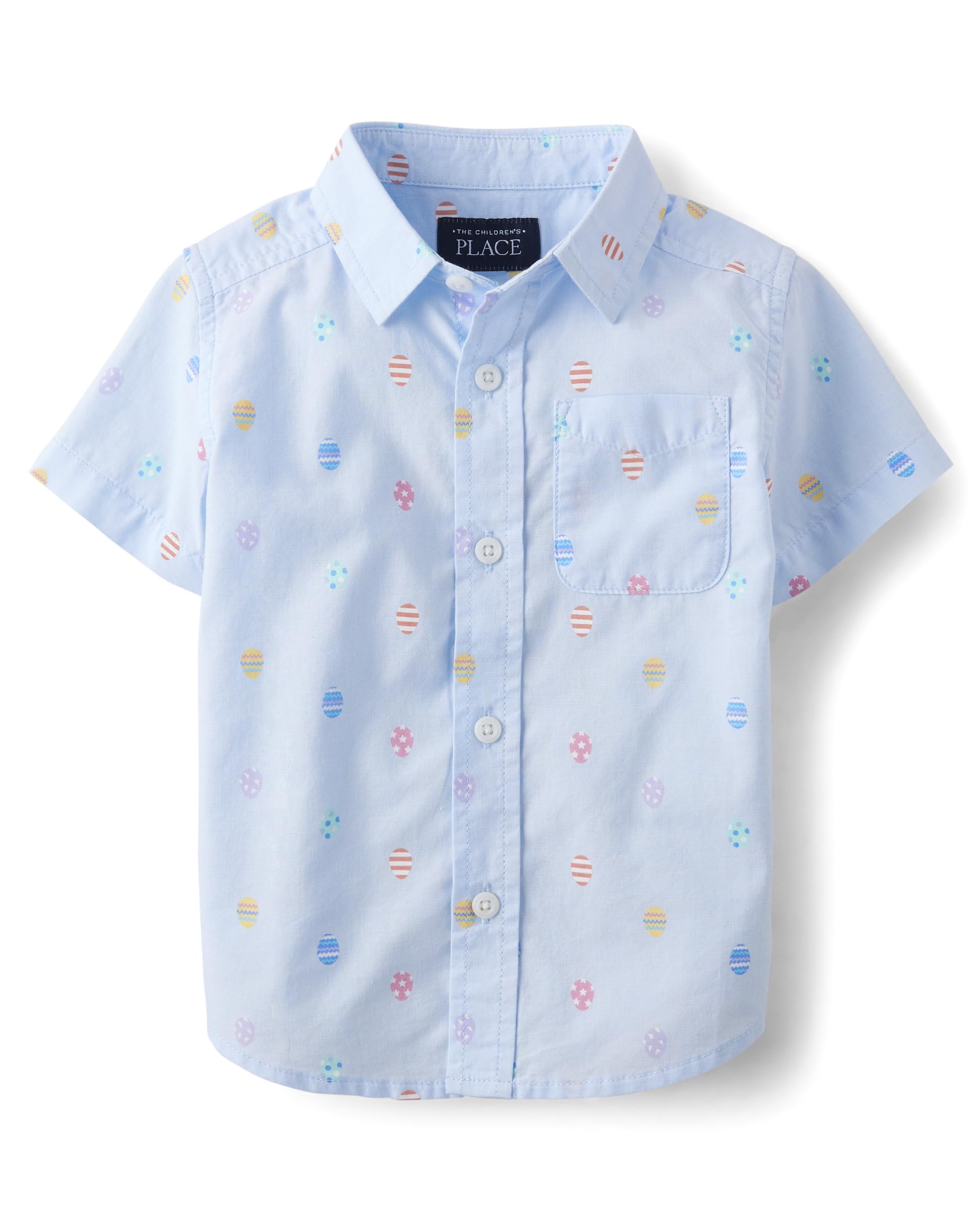 The Children's Place baby boys Poplin Short Sleeve Button Down Shirt