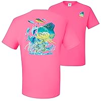 Mahi Mahi Fish Lovers Graphic Front and Back Mens T-Shirts