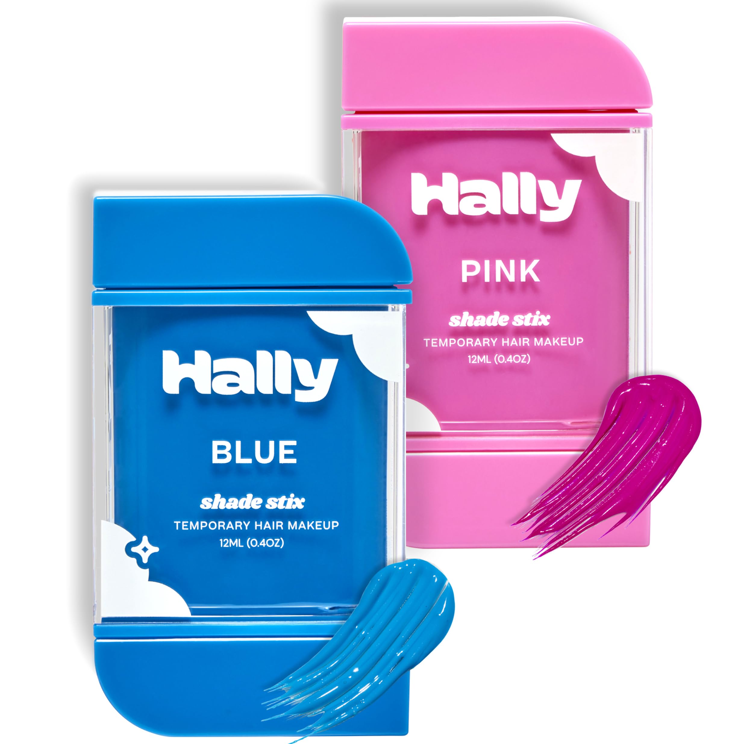 HALLY Shade Stix | Blue & Pink Bundle | Temporary Hair Color for Kids | Ditch Messy Hair Spray Paint, Chalk, Wax & Gel | One-Day, Wash-Out Hair Dye | Washable & Safe | Hair Makeup for Boys & Girls