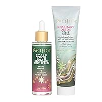 Pacifica Beauty | Scalp Love Rosemary Mint Serum + Rosemary Detox Scalp Scrub | Gently Exfoliates and Remove Product Buildup | Purify and Revive Your Scalp | 100% Vegan and Cruelty Free