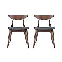 Christopher Knight Home Barron Fabric Dining Chairs, 2-Pcs Set, Charcoal