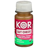 KOR Shots Apple Cider Vinegar Probiotics Shot - 1.7 Fl Oz - Gut Check - Digestive Health - 1 Billion Cfu Probiotics - USDA Certified Organic