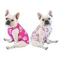 CuteBone Dog Shirts 2-Pack Soft Pet Clothes Breathable Summer Vest for Small Puppy and Stretchy Cat Apparel 2BX09L