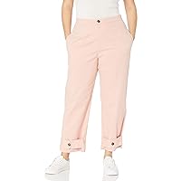 KENDALL + KYLIE Women's Plus Size Belted Ankle Twill Pants