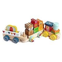 KIDS PREFERRED World of Eric Carle The Very Hungry Caterpillar Wooden Train Set, 15 Pieces