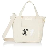 Hapitas DN54 Women's 2-Way Shoulder Bag, Handbag, Disney Mickey & Minnie Natural, DN54 Mickey & Minnie Natural