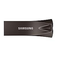 SAMSUNG BAR Plus USB 3.2 Flash Drive, 512GB USB Standard Type-A, Speeds Up to 400MB/s, Portable Storage Memory Stick, Durable Thumb Drive Compatible with USB 3.0/2.0, MUF-512BE4/AM, Titan Gray