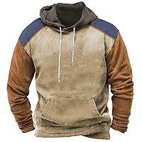 Men's Hooded Sweatshirt Print Plush Warm Coat Fleece Sweater Casual Pocket Autumn Winter Coat Sweatsuits, M-4XL