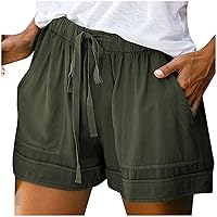 Womens Running Shorts White Shorts for Women Stretchy Summer Shorts Outfits for Women 2024 Trendy Linen Plus