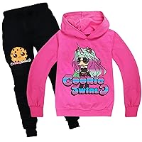 Teen Girls Lightweight Cookie Swirl C Sweatshirts Casual Hooded Clothing Outfits Sets Comfy Tracksuit for Winter