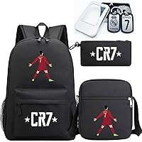 Cristiano Ronaldo Same Style Backpack Three Piece Set Outdoor Storage Bag  Travel | eBay
