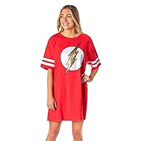 INTIMO DC Comics Womens' The Flash Classic Symbol Nightgown Pajama Shirt Dress