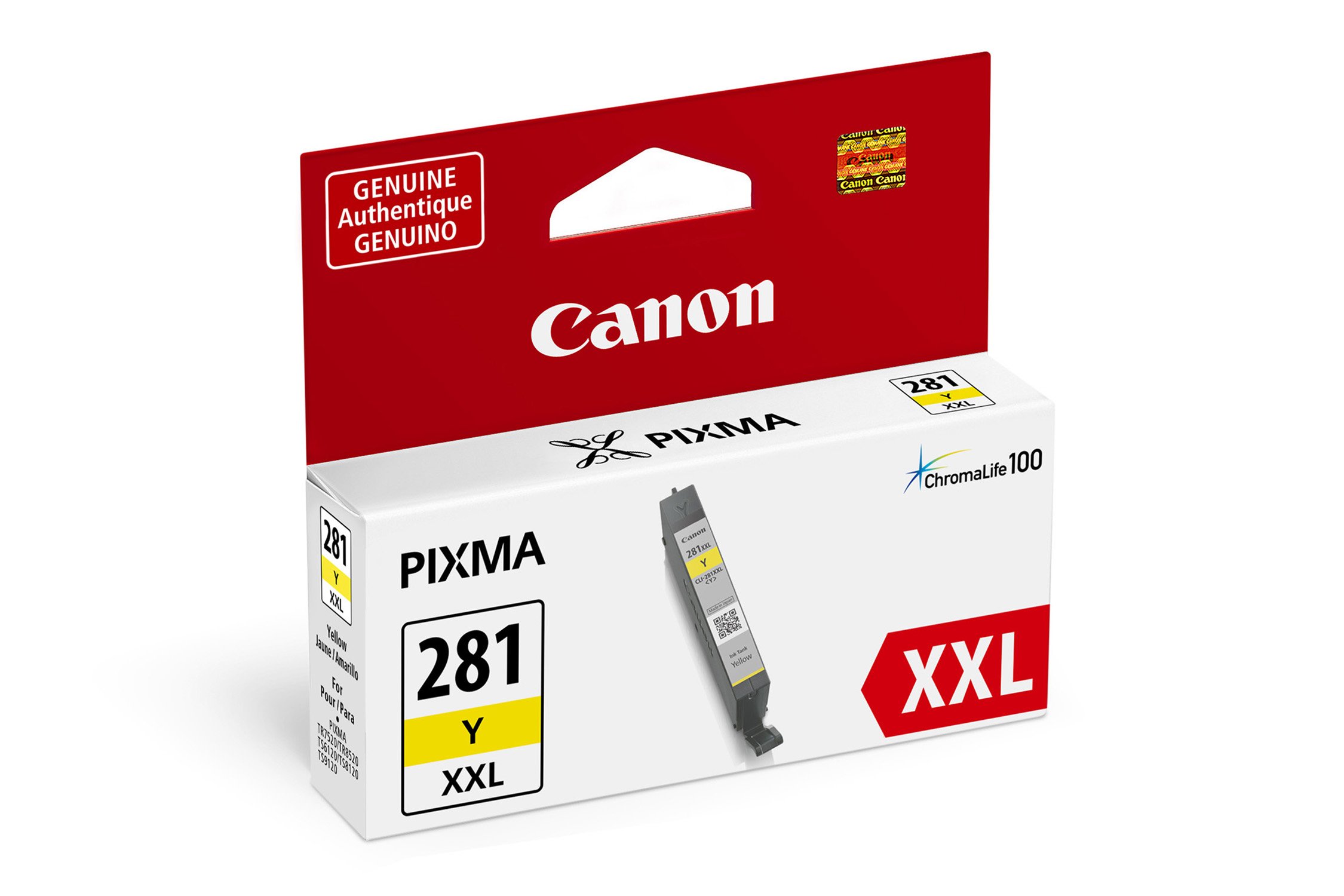 Canon CLI-281XXL YELLOW Compatible to TR7520,TR8520,TR8620,TS6120,TS6220,TS6320,TS702,TS8120,TS8220,TS8320,TS9120,TS9520 Printers