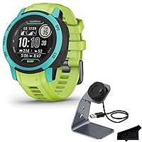 Garmin Instinct 2S Surf Edition, Smaller-Sized Waterproof Rugged Outdoor GPS Smartwatch, Waikiki | Heart Rate Monitor, Built-in Sports Apps, Up to 21 Day Battery Life with Signature Charging Bundle