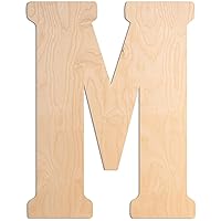 23-Inch Vintage Wood Letter M - Single Initial Wall Decor Monogram & Door Hanger Alphabet Wooden Decorative Letters for Baby Room - Letter M
