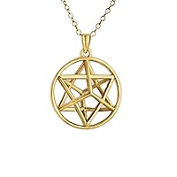 Gold Plated Silver Necklace 3D Star of David Jewish Religious Symbol Hexagram Geometric Shape Kabbalah Charm Pendant Necklace.This Gold Plated Necklace is The Perfect Jewelry Gift