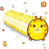Kids Play Tunnel, Giraffe Cub Pop Up Crawl Tunnel Collapsible Toy for Baby or Pet with Two Mesh Window, Great Gift for Boy and Girl Activity Toy Tunnel Indoor & Outdoor Game