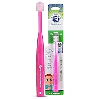 Brilliant Oral Care Baby Toothbrush with Soft Bristles and Round Head, for a Toddler Approved, Easy to Use All-Around Clean Mouth, Ages 0-2 Years, Pink, 1 Pack