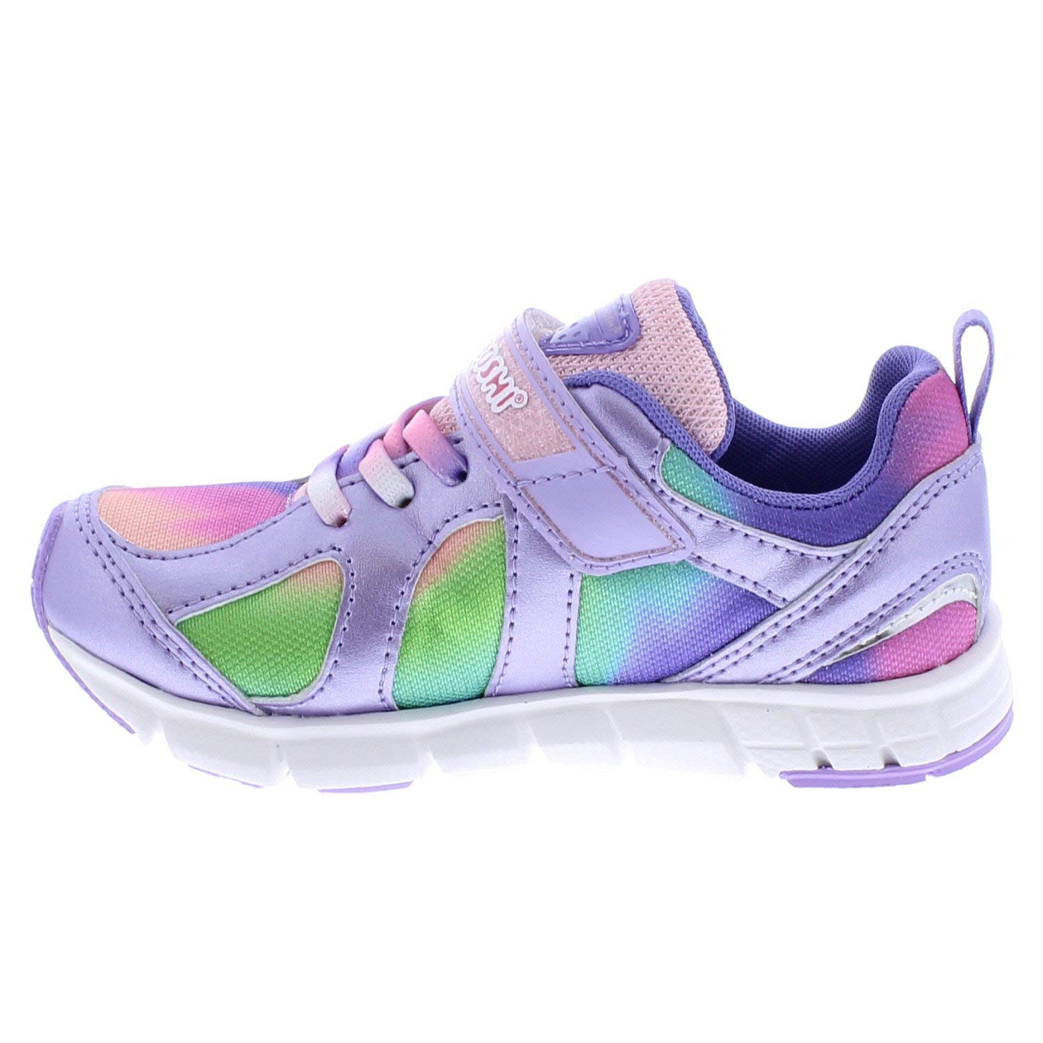 TSUKIHOSHI 3584 Rainbow Strap-Closure Machine-Washable Youth Sneaker Shoe with Wide Toe Box and Slip-Resistant, Non-Marking Outsole - for Little Kids and Big Kids, Ages 4-12