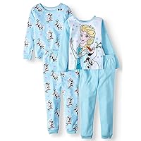 Disney Frozen Elsa 4 PC Long Sleeve Tight Fit Cotton Pajama Set Girl Size 5T
