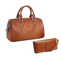 HESHE Genuine Leather Purses for Women Tote Top Handle Handbags Shoulder Bags Ladies Designer Hobo Cross Body Purse and Womens Long Wallets Money Clip Card Case Holder Clutch for Ladies