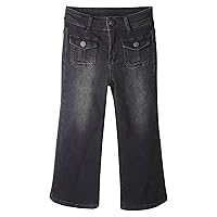 KIDSCOOL SPACE Girls Jeans, 12M-13T Wide Size Range Wide-Leg Flared Stretchy Denim Pants