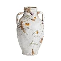 Luxe Mediterranean Olive Tree Handled Vase Italian Tuscany Urn Shape