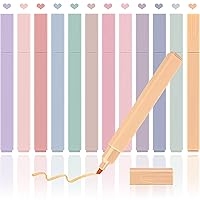 Aesthetic Highlighters Pastel 12pcs Assorted Colors Bible Highlighters and Pens No Bleed Cute Neutral Pastel Highlighter Set Dry Fast Bible Markers for College School Office Supplies