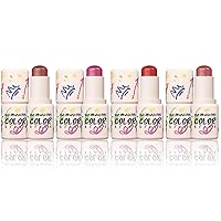 Blush Stick Set, 4 PCS, Face Blusher, Multi-Use Cheek Tint for Cheeks Lips Eyes, Lightweight, Highly Pigmented, Shimmer, Easy to Blend, Easy to Use Anywhere for All Skin Tones (C)