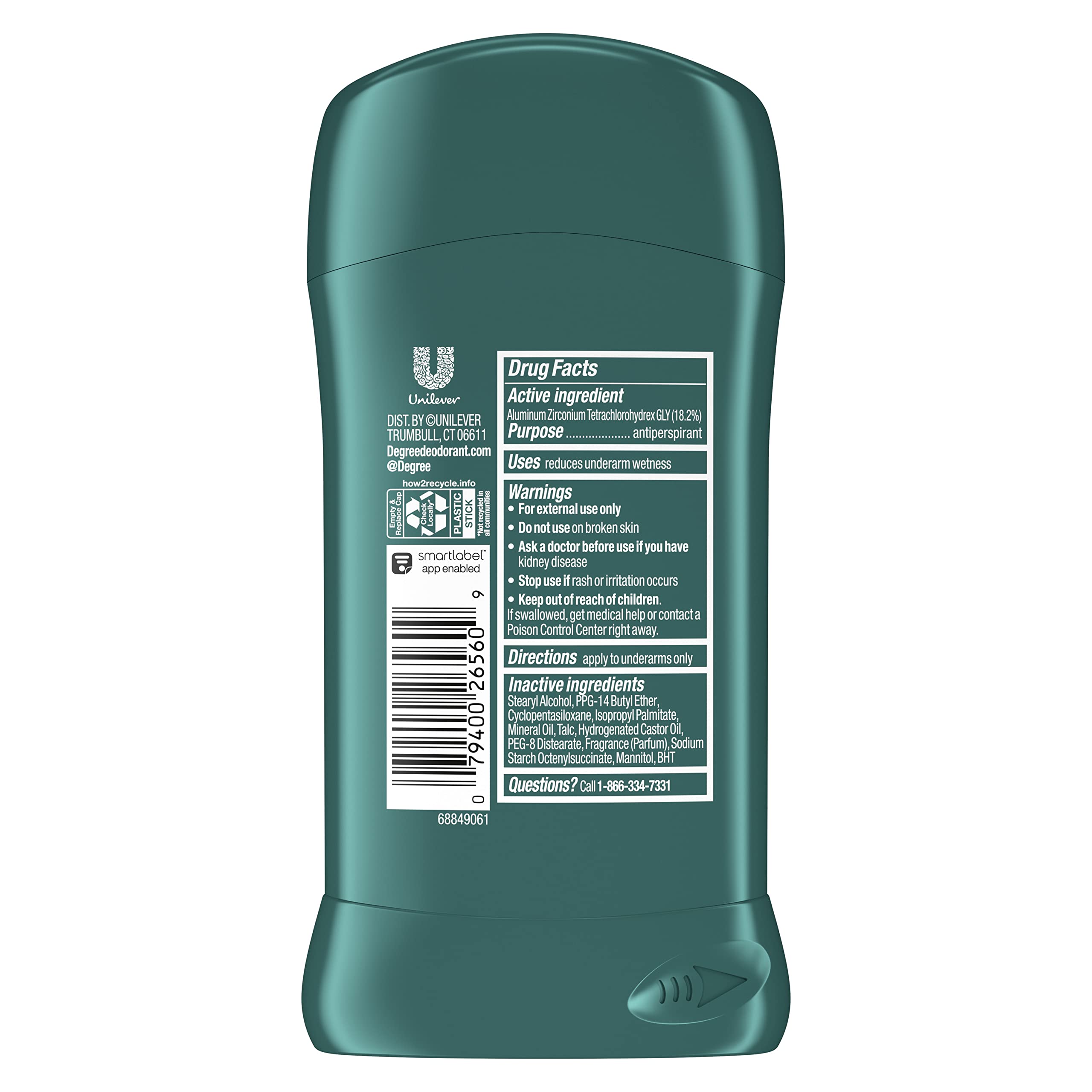 Degree Men Original Protection Antiperspirant Deodorant 48-Hour Sweat and Odor Protection Extreme Blast Antiperspirant For Men 2.7 oz, Pack of 6