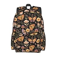 Moth Butterfly Witchy Backpack For Men Women With Adjustable Padded Shoulder Straps Daypack For College Travel
